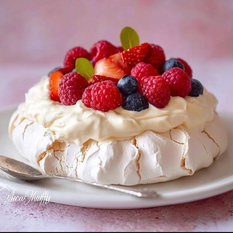 Classic Pavlova with Whipped Cream and Fresh Berries Recipe